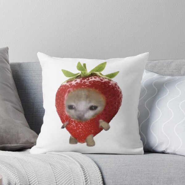 Item preview, strawberry cat meme sticker funny cute designed and sold by ececucn.
