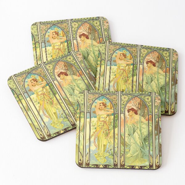 Item preview, Alphonse Mucha Spring Summer Autumn Winter designed and sold by SummerlandsArt.