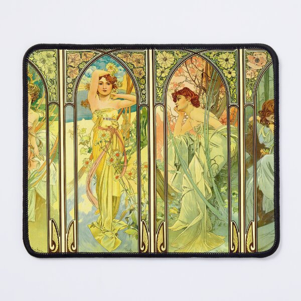 Item preview, Alphonse Mucha Spring Summer Autumn Winter designed and sold by SummerlandsArt.