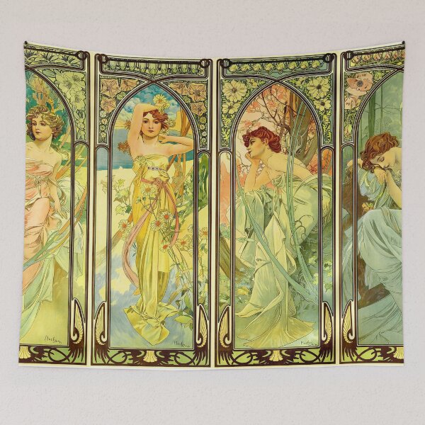 Item preview, Alphonse Mucha Spring Summer Autumn Winter designed and sold by SummerlandsArt.