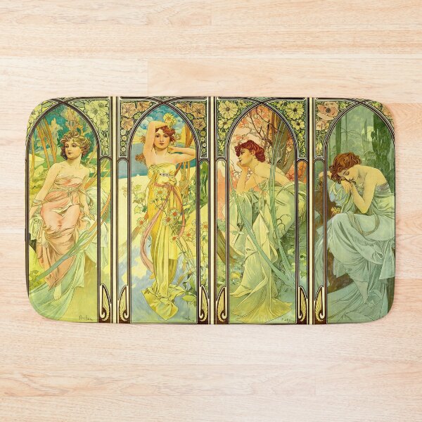 Item preview, Alphonse Mucha Spring Summer Autumn Winter designed and sold by SummerlandsArt.