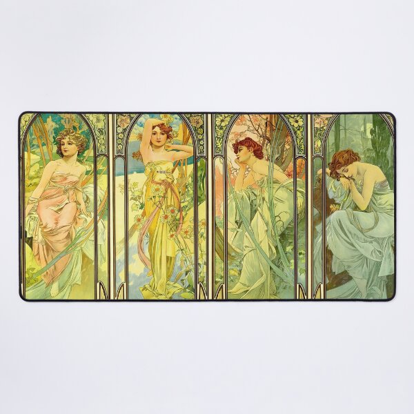 Item preview, Alphonse Mucha Spring Summer Autumn Winter designed and sold by SummerlandsArt.