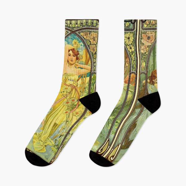 Item preview, Alphonse Mucha Spring Summer Autumn Winter designed and sold by SummerlandsArt.