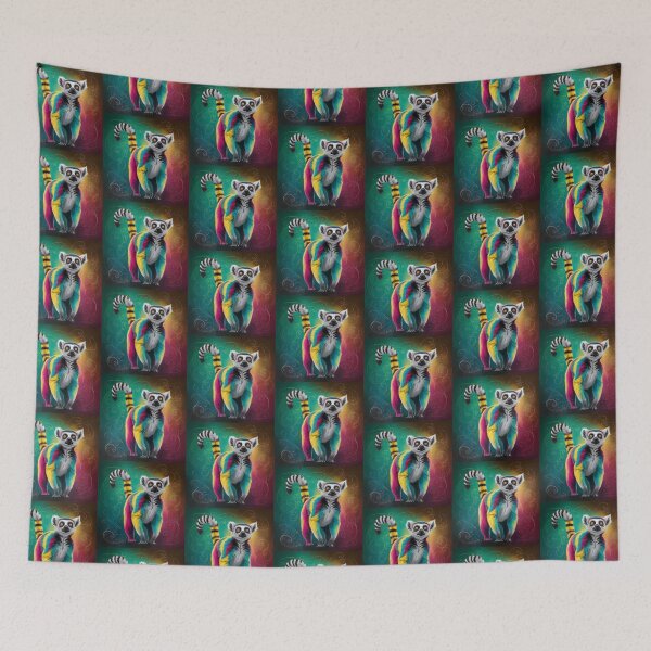 Item preview, Colorful Magical Whimsical Lemur designed and sold by PinkGoddessLove.