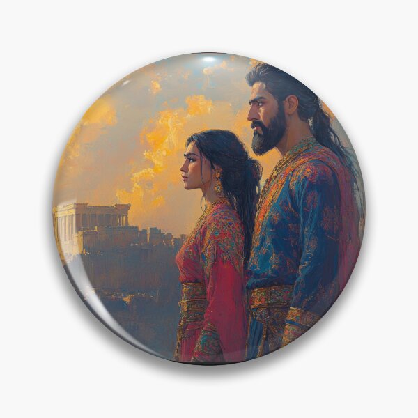 Item preview, Persian Royal Couple at Ancient Persepolis designed and sold by PersiaArts.