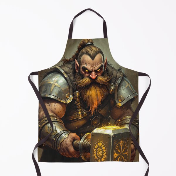 Item preview, Fantasy Dwarf Warrior Holding Glowing Hammer designed and sold by artwaves.