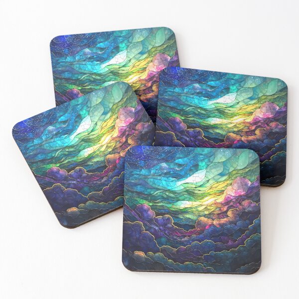 Item preview, Aurora Borealis Stained Glass Above the Clouds designed and sold by Matt's Artificial Nature.