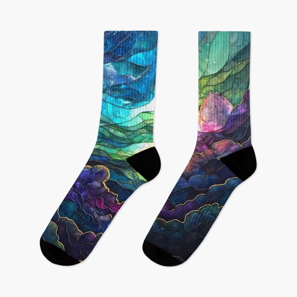 Item preview, Aurora Borealis Stained Glass Above the Clouds designed and sold by Matt's Artificial Nature.