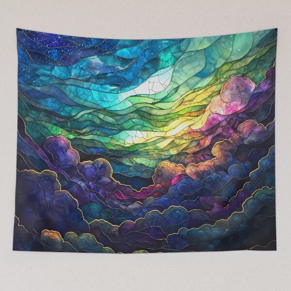 Item preview, Aurora Borealis Stained Glass Above the Clouds designed and sold by Matt's Artificial Nature.