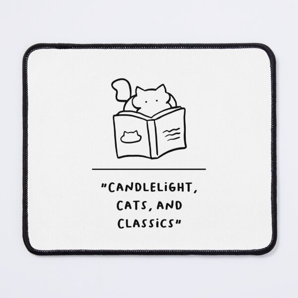 Item preview, "Candlelight, Cats, and Classics" | Adorable Cat Illustration designed and sold by RM-Journey.