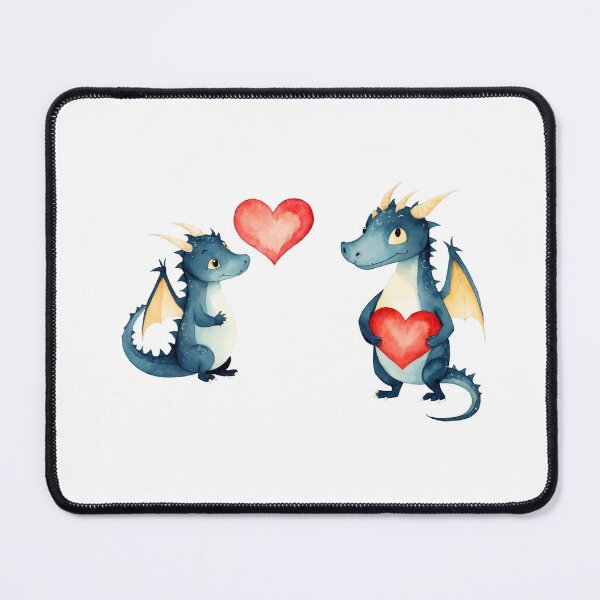 Item preview, Watercolor dragons and hearts, watercolor dragon, valentine day, love, adorable dragon designed and sold by Victoria Riabov.