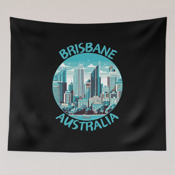 Item preview, Brisbane in Queensland Australia Art Travel Emblem designed and sold by MaateoDesign.