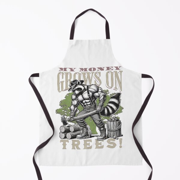 Item preview, MY MONEY GROWS ON TREES - MUSCULAR LUMBERJACK RACCOON designed and sold by justyna-s28.