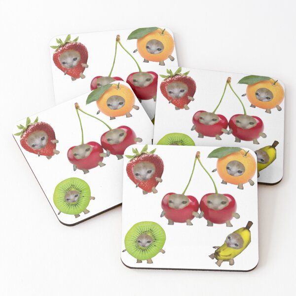 Item preview, cat meme fruit sticker pack  designed and sold by ececucn.