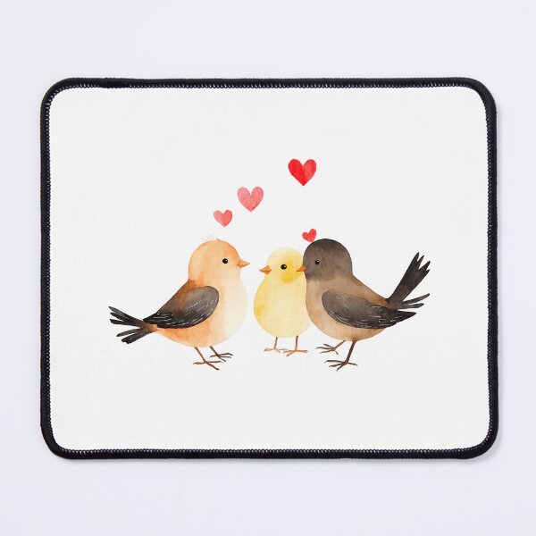 Item preview, Watercolor lovebirds and hearts, watercolor birds, valentine day, love, adorable lovebirds designed and sold by Victoria Riabov.