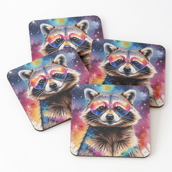 Item preview, Classy and Trashy Cool Hearts glasses Raccoon designed and sold by Zencookie.