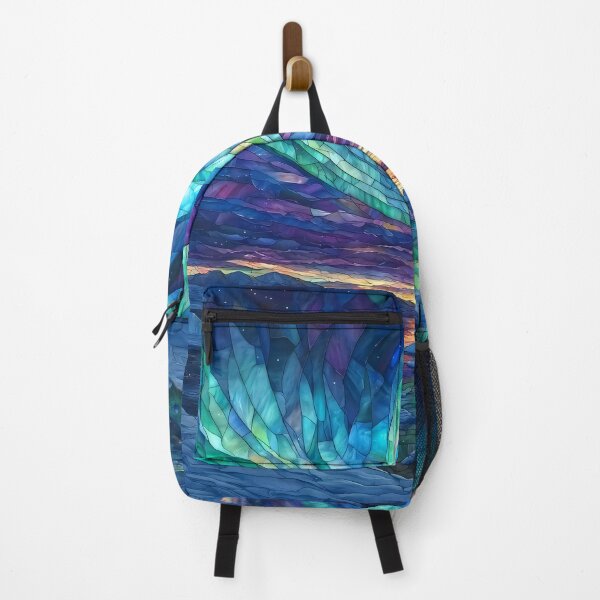 Item preview, Aurora Borealis Stained Glass Over Arctic Ice Floes II designed and sold by Matt's Artificial Nature.