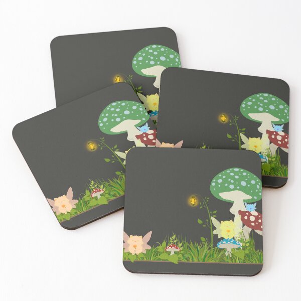 Item preview, magical illustration of a vibrant forest scene featuring playful fairies designed and sold by AchtungStudio.