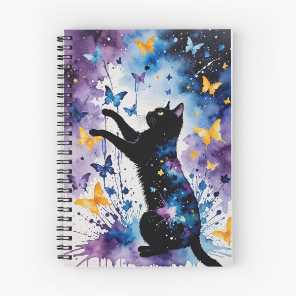 Item preview, galaxy cat with exploding butterfly confetti surprise designed and sold by Zencookie.