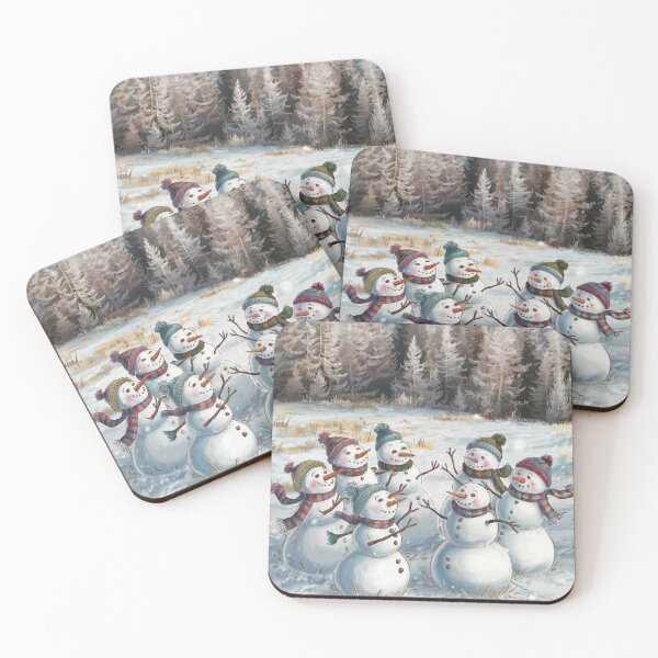 Item preview, Cheerful Snowmen Having a Snowball Fight designed and sold by McVrax.