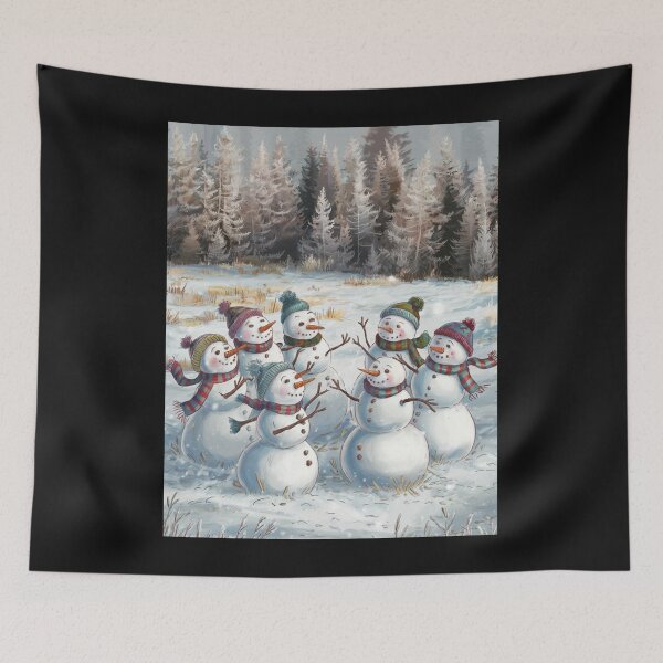 Item preview, Cheerful Snowmen Having a Snowball Fight designed and sold by McVrax.