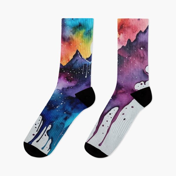 Item preview, Watercolor Galaxy Rainbow Mountain drip designed and sold by Zencookie.