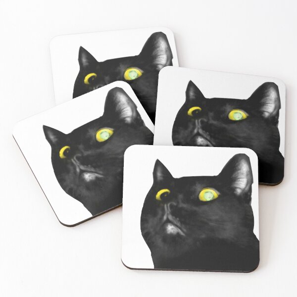 Item preview, Black Cat Yellow Eyes designed and sold by VoidCatCentral.