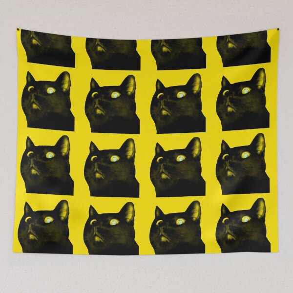 Item preview, Black cat yellow eyes yellow designed and sold by VoidCatCentral.