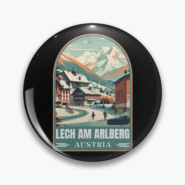 Item preview, Lech am Arlberg in Vorarlberg Austria Vintage Vector Art Travel Badge designed and sold by MaateoDesign.