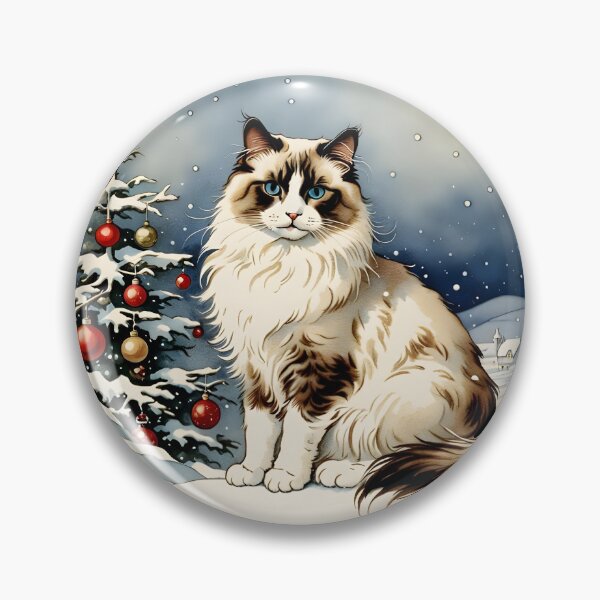 Item preview, Ragdoll Cat in Magical Winter Christmas Scene designed and sold by YukiKenji.