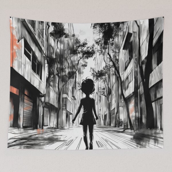 Item preview, Childhood Shadows. Lonely urban street art. designed and sold by Shoot-The-Moon.