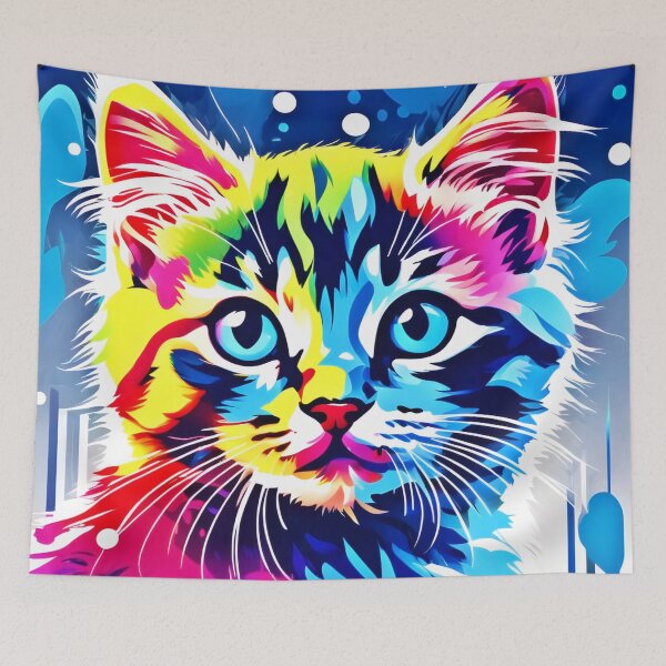 Item preview, Vibrant Neon Kitty Art designed and sold by Health And Fitness Posts e-Store.