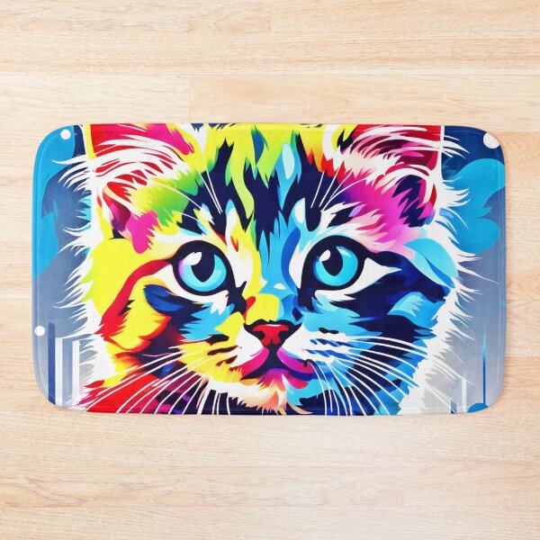 Item preview, Vibrant Neon Kitty Art designed and sold by Health And Fitness Posts e-Store.
