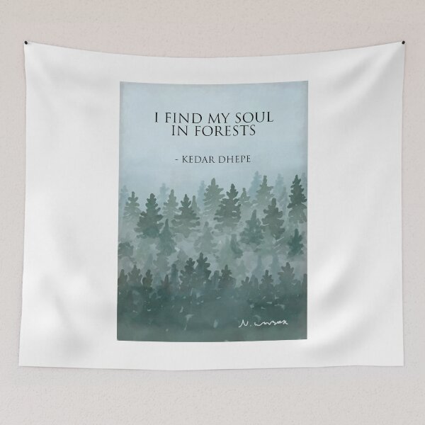 Item preview, I find my soul in forests - Kedar Dhepe. Misty forest pine woodland designed and sold by Scat the cat.