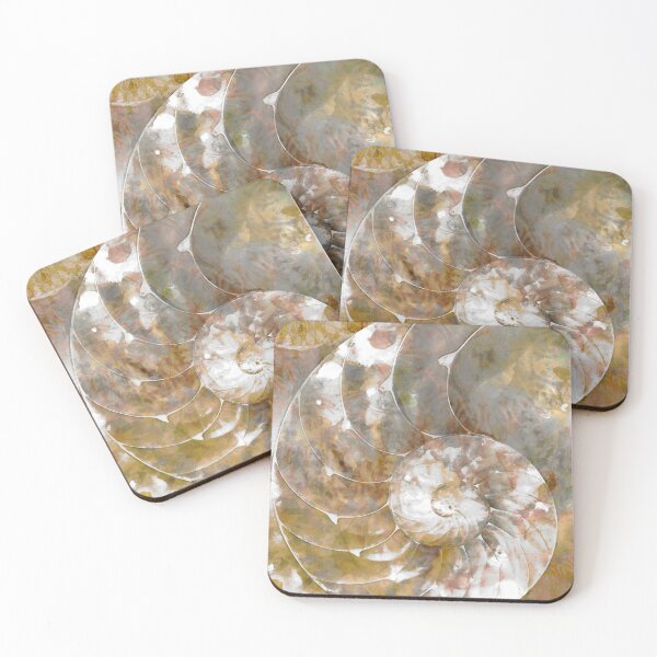 Item preview, Soft Warm Mocha Nautilus Shell Art designed and sold by Sharon Cummings Art.