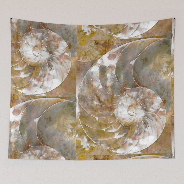 Item preview, Soft Warm Mocha Nautilus Shell Art designed and sold by Sharon Cummings Art.