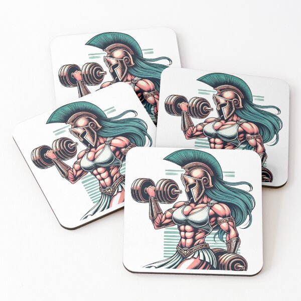 Item preview, Strong Spartan female warrior lifting weights designed and sold by JonelleTshirts.