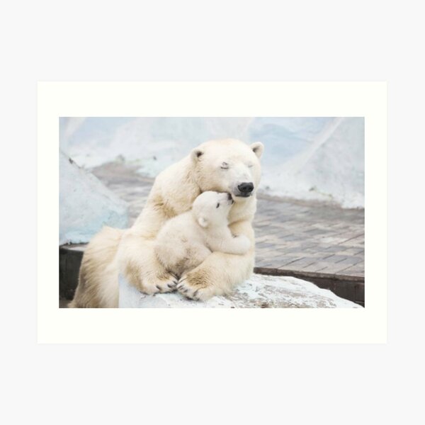 POLAR BEAR ANIMAL PAINTING ARCTIC OCEAN ICE CAP WILDERNESS ART REAL CANVAS PRINT