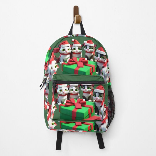 Artikelvorschau, cats cute, 3D effect cats christmas look red green entworfen und verkauft von Rainbow Paws Garden.
