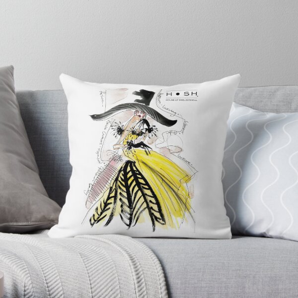 Old Skool Fashion Illustration 4 Throw Pillow