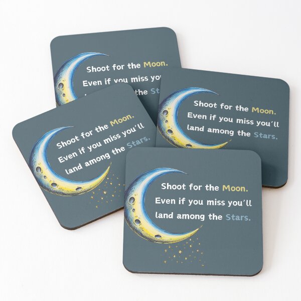 Item preview, Shoot for the Moon - Inspirational Moon and Stars Quote Design designed and sold by NSEAdventures.