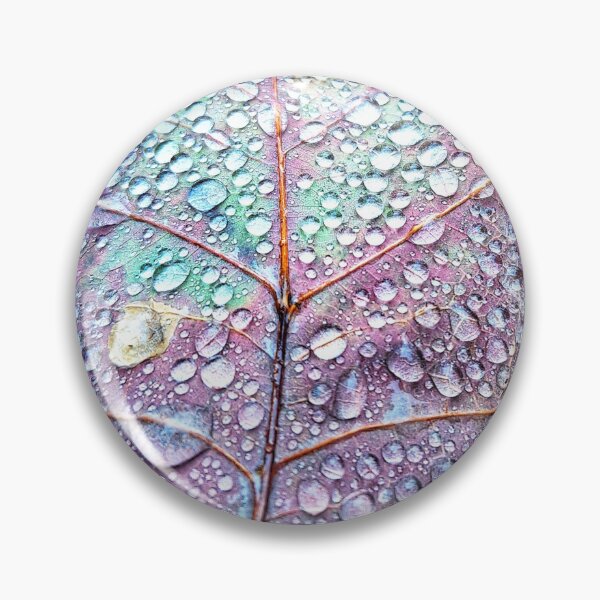 Item preview, Rain drops on a purple fall leaf designed and sold by Dirtpathdesigns.