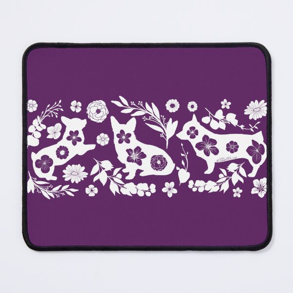 Item preview, Corgi flower white silhouette designed and sold by SPufferART.