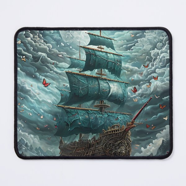 Item preview, Fantasy ship under moon designed and sold by DragonPurple.