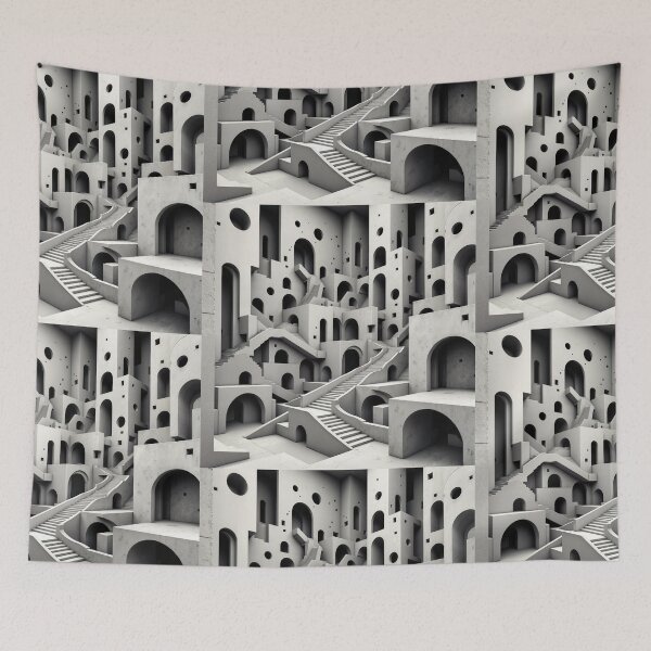 Item preview, Escher-Inspired Geometric Illusion designed and sold by ArtVibesX.
