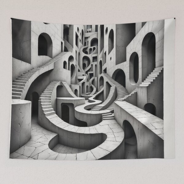 Item preview, Escher - Surreal Infinite World designed and sold by ArtVibesX.