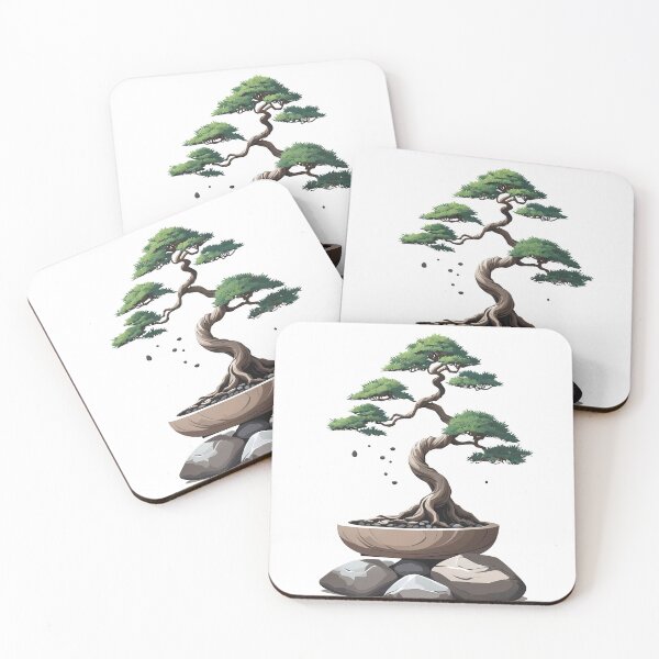 Artikelvorschau, Bonsai mit Meditationsthema - Zen-Steine und Weihrauch - Vektorgrafik entworfen und verkauft von kanjxtan.