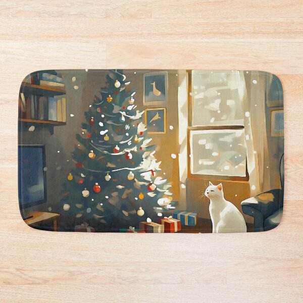 Item preview, White Cat Is Ready For Christmas designed and sold by sakurashorty.