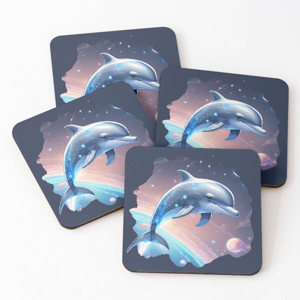 Item preview, Cosmic Flying Dolphin in the Stars designed and sold by CreatureZDesign.