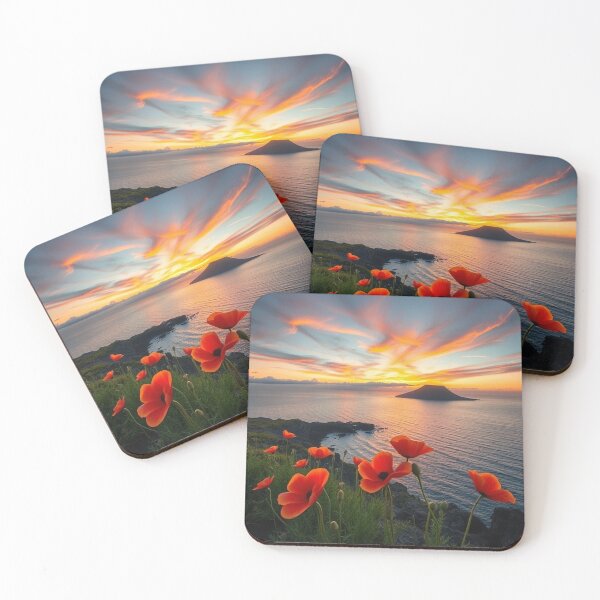 Item preview,  Spring Sea Landscape with Poppies and Volcanic Coastline designed and sold by hjian8219.